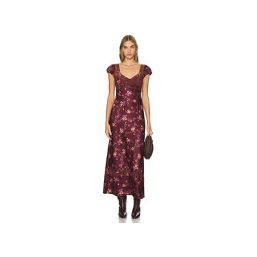 Free People Butterfly Babe Midi Dress in Brown